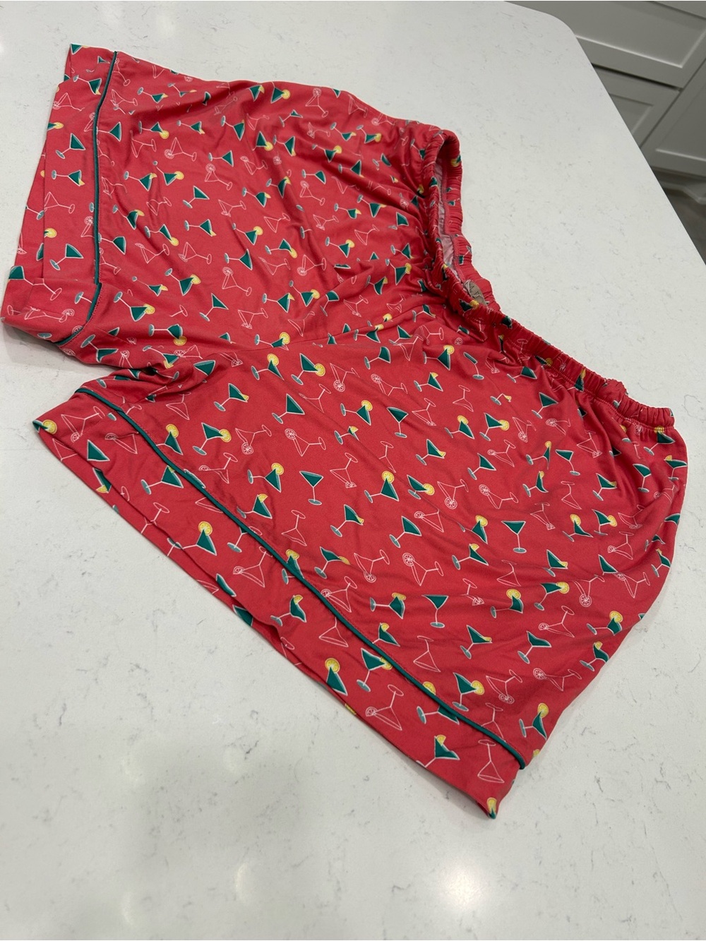 Women’s Coral Cocktail Print Pajama Shorts